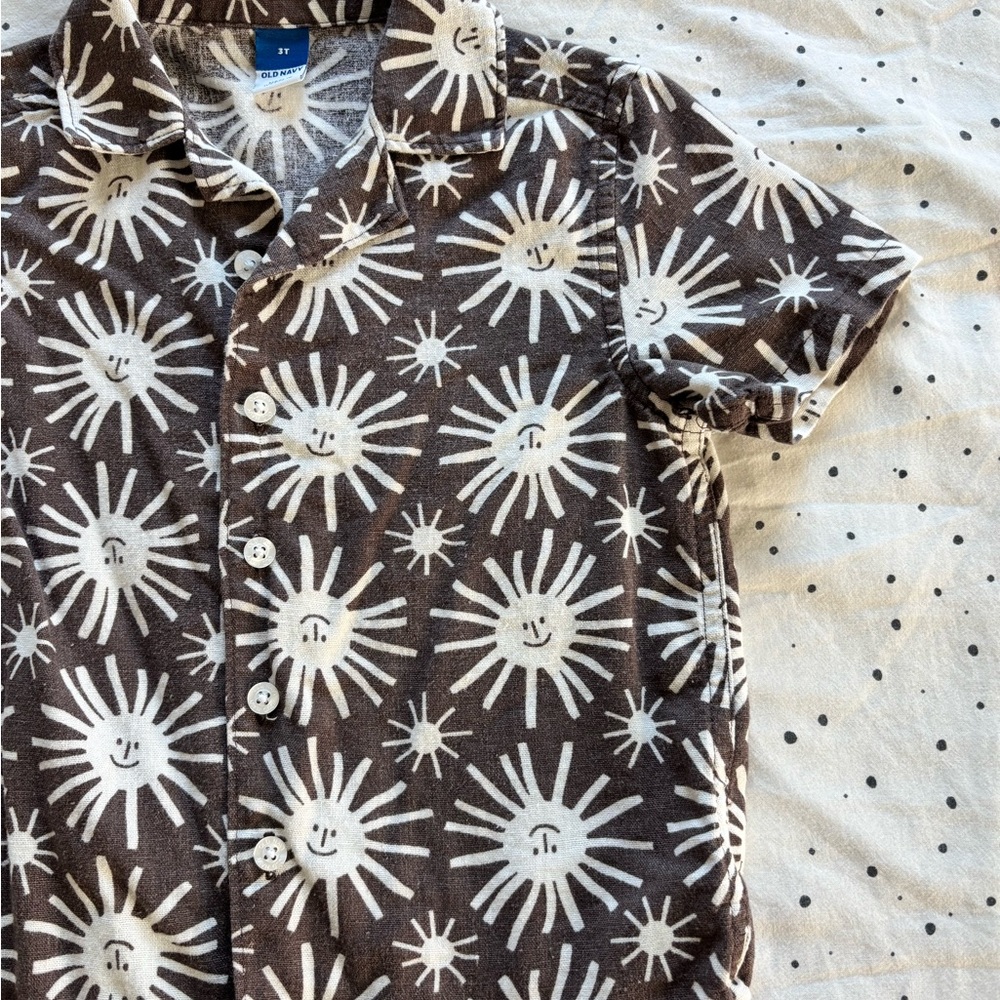 Old Navy Brown Sunburst Kids Button Down Shirt